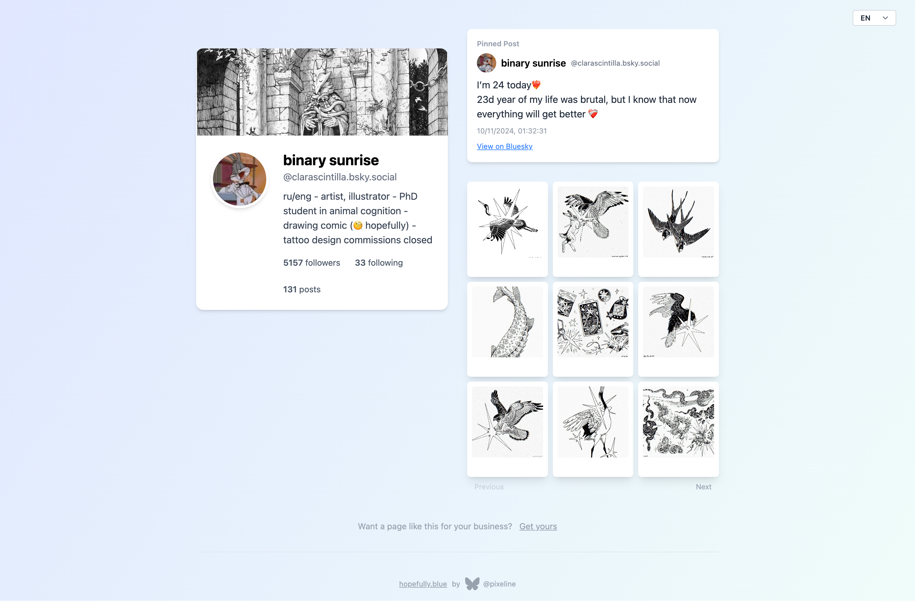Hopefully Beautiful profile page